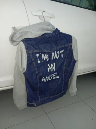 Chaqueta vaquera GREEN COAST capucha gris T42