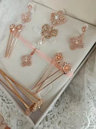 Aderezo de Fallera Oro Rosa niña