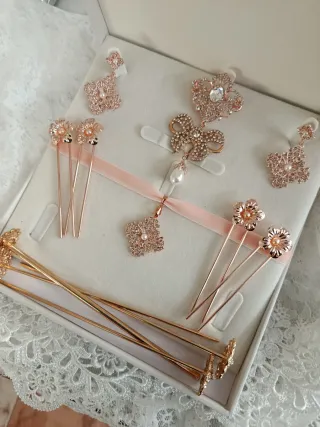 Aderezo de Fallera Oro Rosa niña