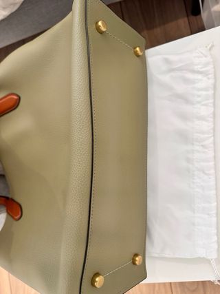 Bolso Tote Coach Piel Verde Oliva y Marrón