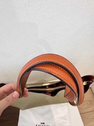 Bolso Tote Coach Piel Verde Oliva y Marrón