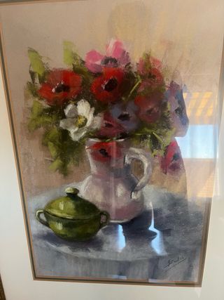 Cuadro de flores en acuarela