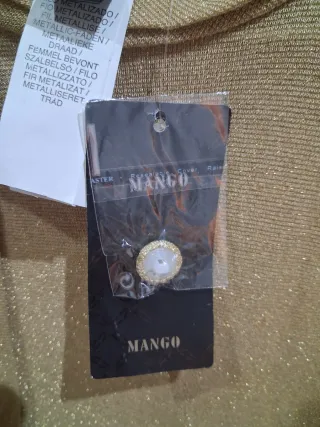 Camiseta Mango Cuello Halter Dorado