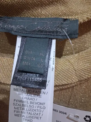 Camiseta Mango Cuello Halter Dorado