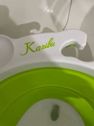 Bañera Plegable Bebé Verde y Blanca