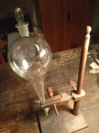 Antico imbuto separatore in vetro collezione