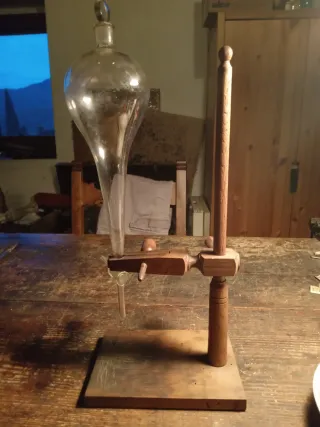 Antico imbuto separatore in vetro collezione