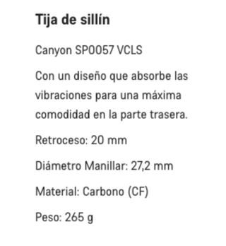 Tija Carbono Canyon SP0057 27,2mm