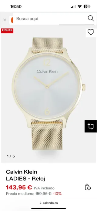 Reloj Calvin Klein Dorado y Plateado para mujer