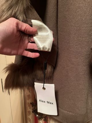 Capa abrigo elegante lana y pelo sintético