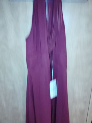 Vestido de fiesta morado y rojo
