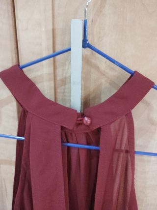 Vestido de fiesta morado y rojo