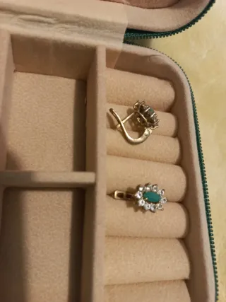 Pendientes Plata con Piedra Verde