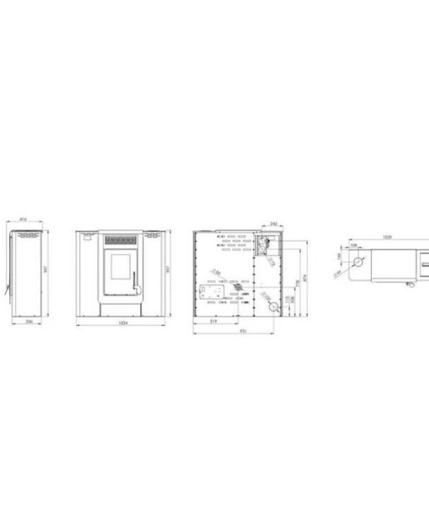 Estufa Pellets Pasillo 10 CanalizadaMAD2038