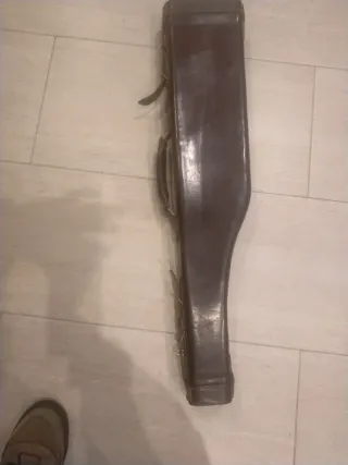 Funda escopeta piel antigua caza