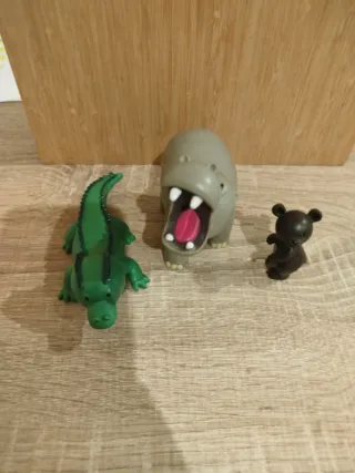 Lote Animales Juguete Cocodrilo Hipopótamo Oso