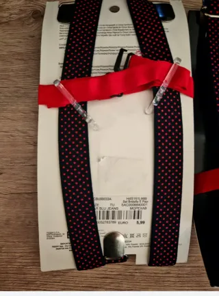 Bretelle e Papillon Uomo Pois Rosso Nero