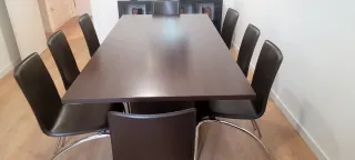 Mesa comedor/juntas + 8 sillas