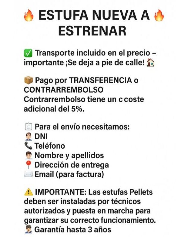 Estufa de leña Capri  Nueva MAD2014