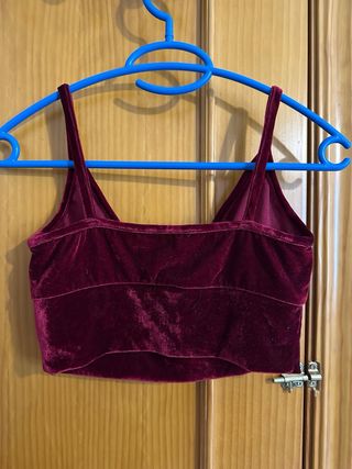 Top Terciopelo Granate SHEIN Talla S