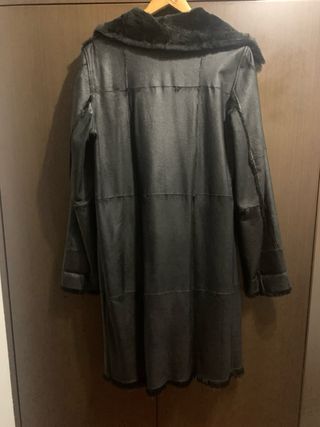 Abrigo piel y conejo negro