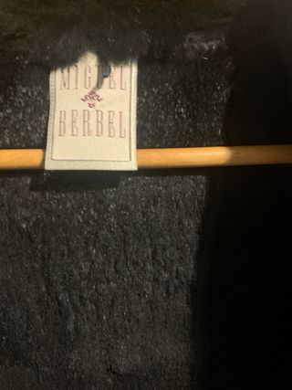 Abrigo piel y conejo negro