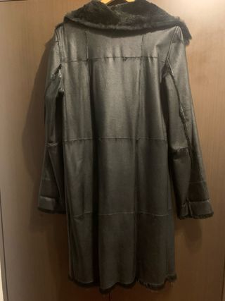 Abrigo piel y conejo negro