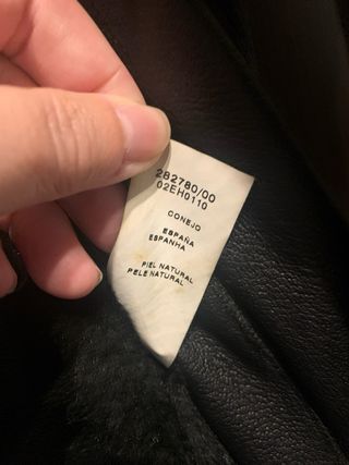 Abrigo piel y conejo negro