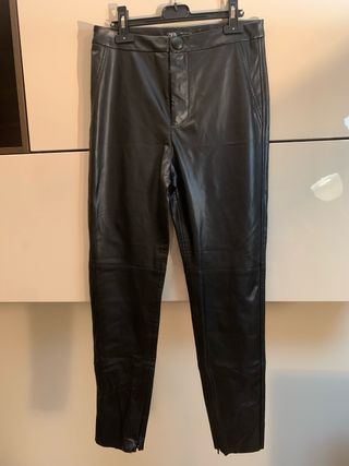 Pantaloni Zara ecopelle neri tg M