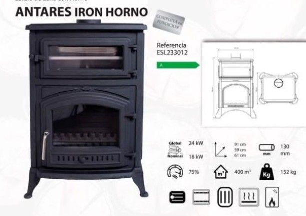 Estufa Antares Iron Horno Fundicion MAD2010