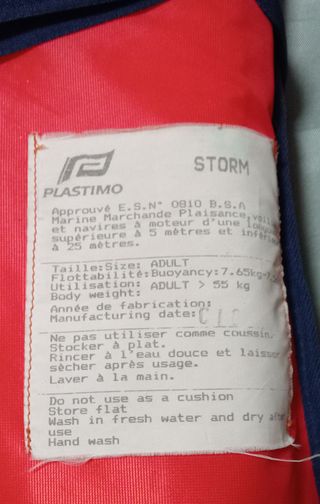 Chaleco ayuda a la flotabilidad (PFD) STORM 75N