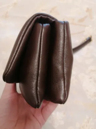 Bolso Zara Marrón Piel Cadena Dorada