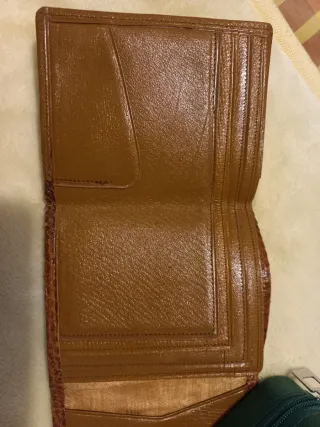 Billetero piel serpiente dorado