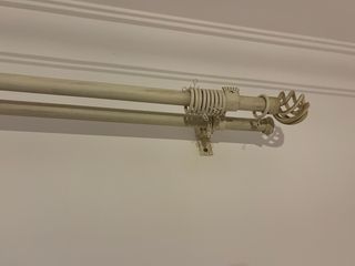 Barra doble de cortina de forja, incluye soporte