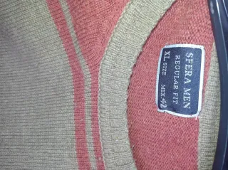 Jersey ZARA MAN Rayas Talla XL don lana y algodón.