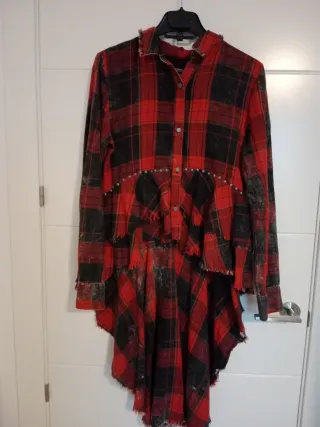 Camisa cuadros roja y negra