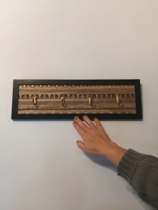 Perchero de pared madera y metal