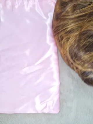 Peluca larga cabello natural rubio y cobrizo