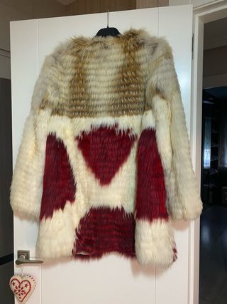 Abrigo Pelo Mapache Teñido Multicolor