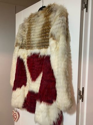 Abrigo Pelo Mapache Teñido Multicolor