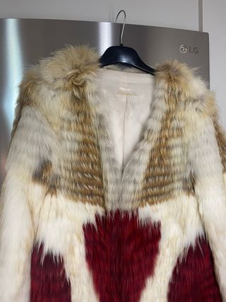 Abrigo Pelo Mapache Teñido Multicolor