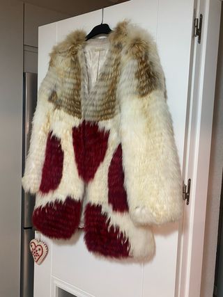 Abrigo Pelo Mapache Teñido Multicolor