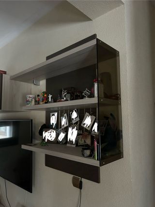 Mueble TV salón marrón topo/gris precio negociable