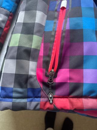 Chaqueta de esquí a cuadros multicolor, talla 14a