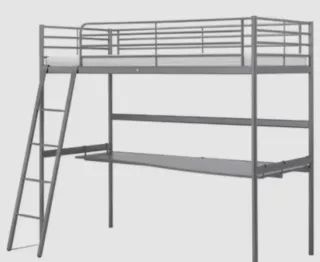 Litera con escritorio y escalera