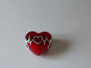 Colgante Corazón Rojo y Plateado