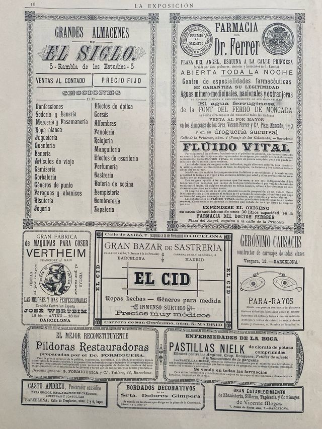 Periódico oficial Exposición Barcelona 1887