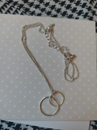 Colgante doble aro plata