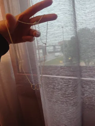 Colgante doble aro plata