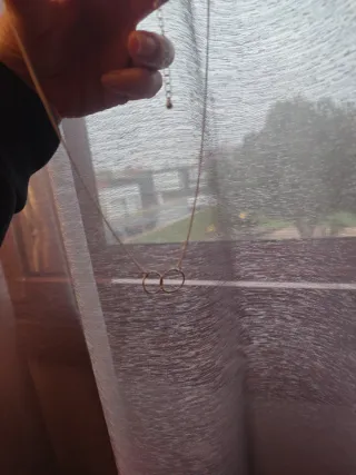 Colgante doble aro plata